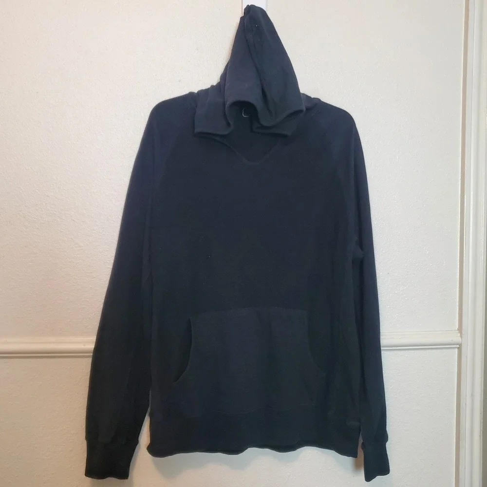 21 MEN Men's Black Pullover Hoodie Sweatshirt XL Pouch Pocket Hooded Activewear